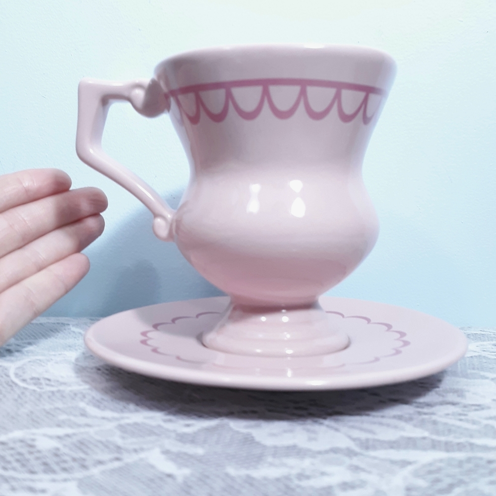 RARE NWOT Disney Alice In Wonderland Pink Teacup and Saucer Mug Cup - Picture 15 of 15